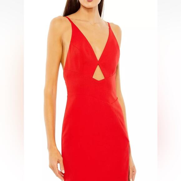 NWT Mac Duggal 27434 Red High Slit Gown Sz 8 MSRP $358 - Picture 2 of 14
